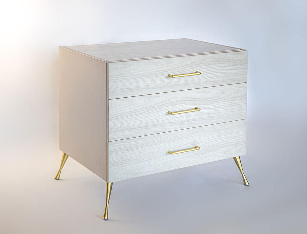 freestanding chest of drawers with gold handles