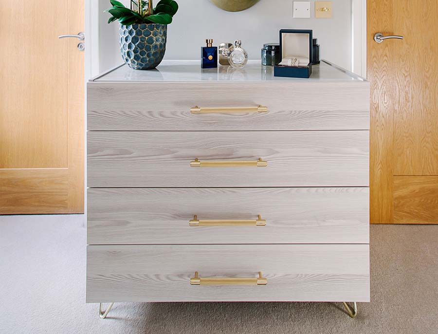 freestanding chest of drawers with gold handles