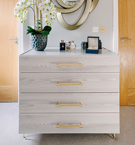 freestanding chest of drawers with gold handles