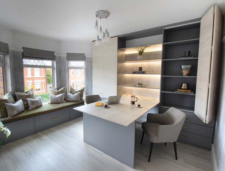 bifold unit with desk