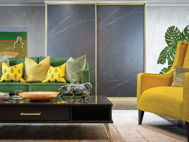 special finish sliding wardrobe with table and chairs