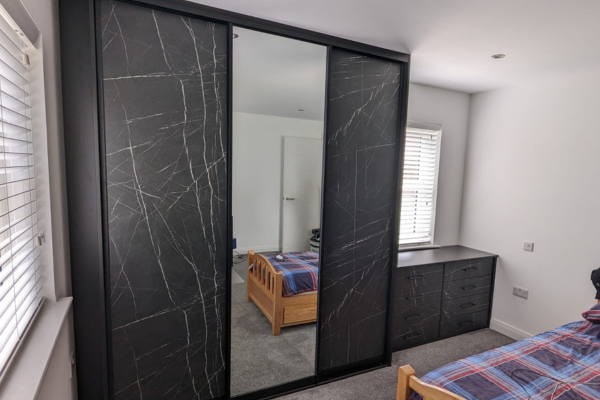 special finish sliding wardrobe with mirror