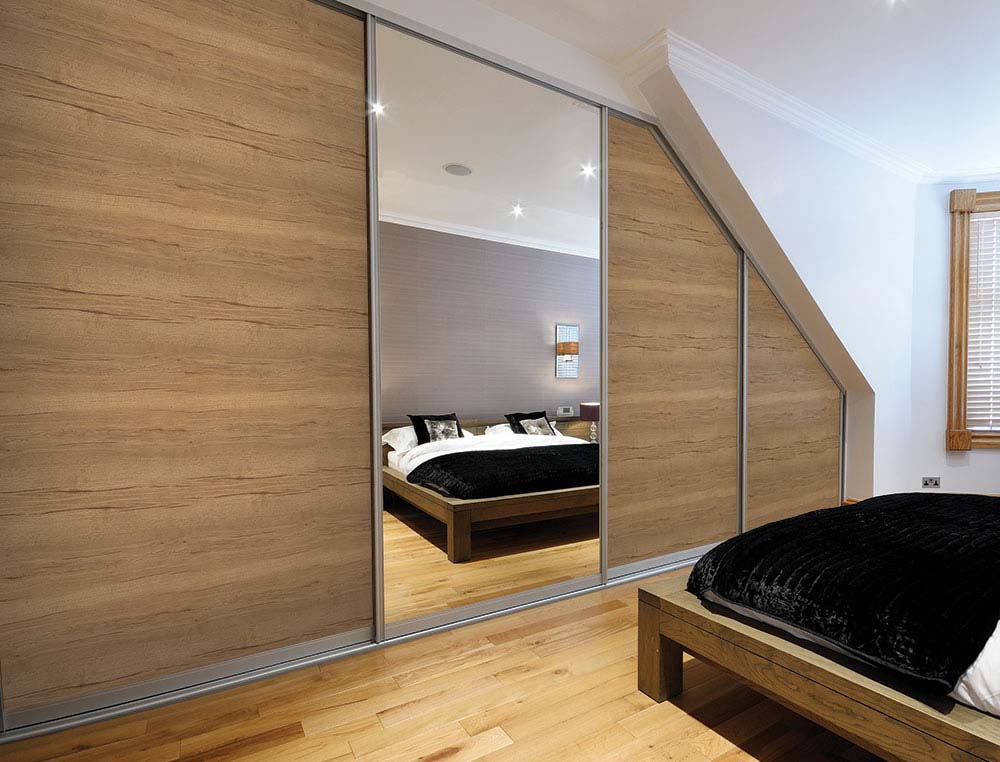 woodgrain sliding wardrobe