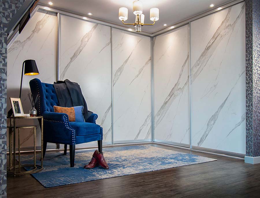 special finish sliding corner wardrobe